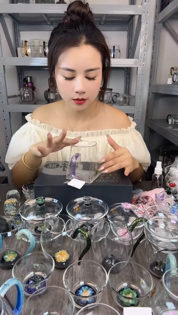 水晶玻璃无盖款禾器 瀚然公道杯 浅紫色