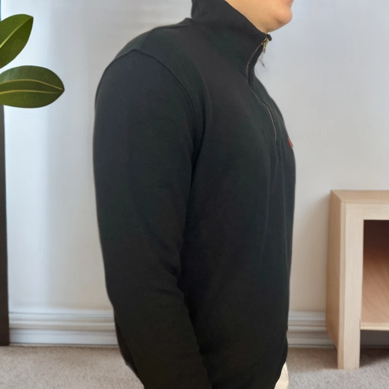 骑士长袖半拉链式立领男女情侣纯棉纯色秋冬百搭高级感时尚卫衣