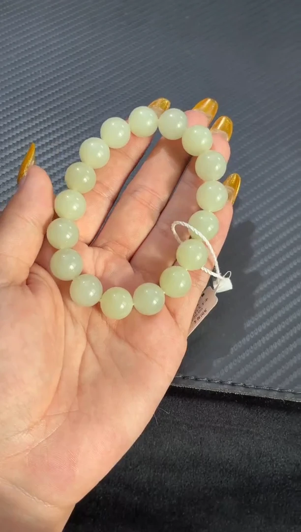 未镶嵌手串和田玉青白玉手串微色差