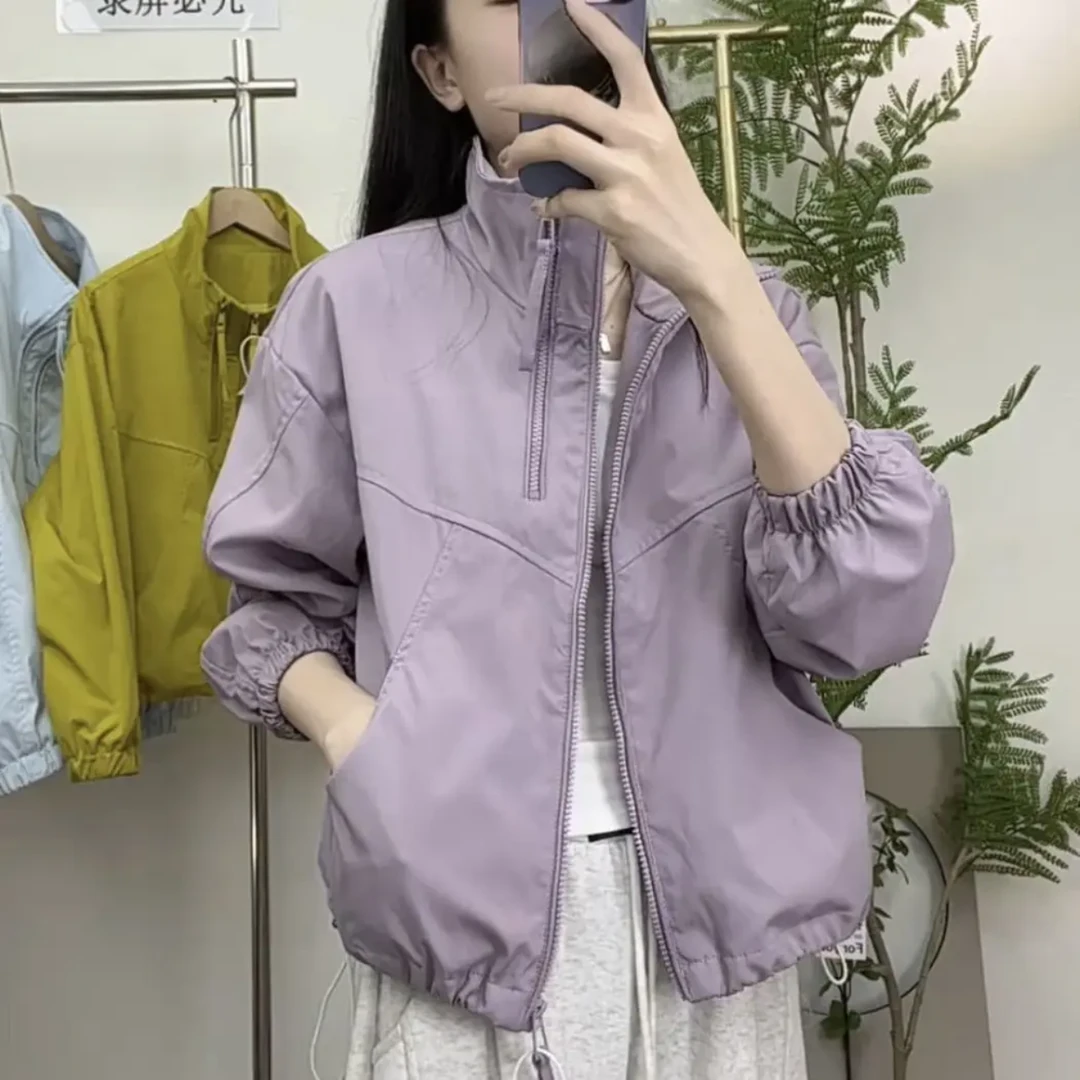 8818立领短款棒球服外套女春季2025年新款小个子超好看宽松夹克