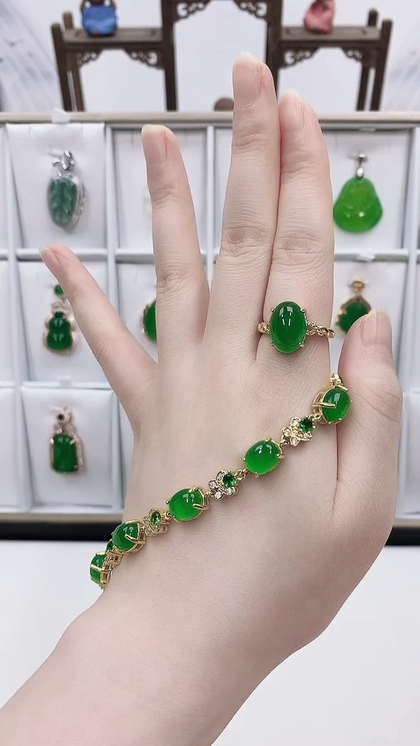 合金两件套玛瑙/玉髓颜色微差纹路随机