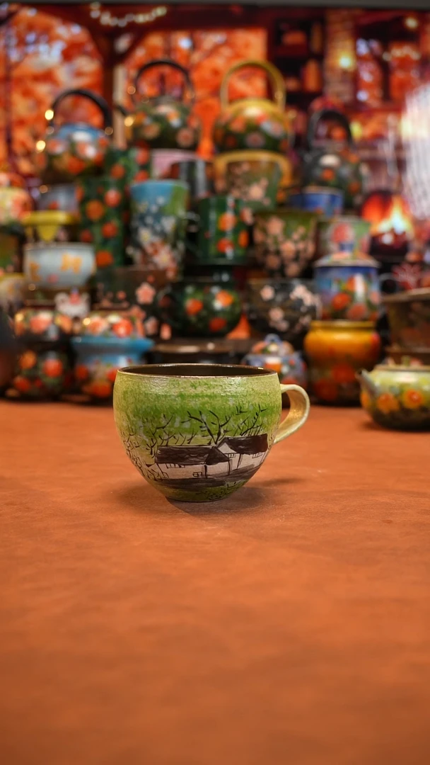 油画   釉下彩  杯子