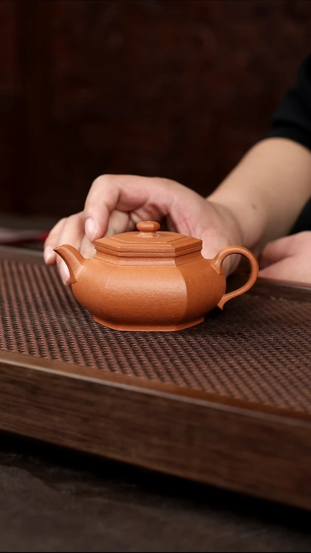 茶壶紫砂红黄泥大彬六方