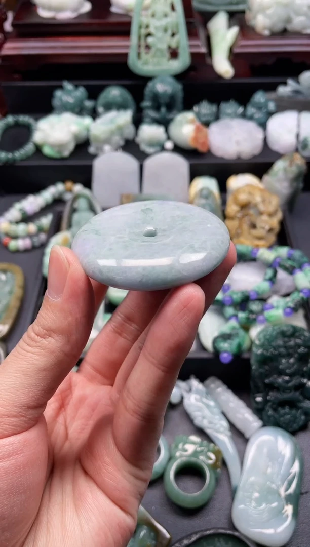 颈饰未镶嵌翡翠15  天然翡翠a货  平安扣