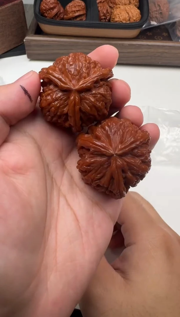 把件文玩核桃白狮子奔