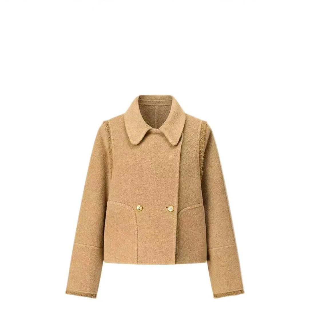 高品质-2510新款小香风双面呢短款大衣外套1