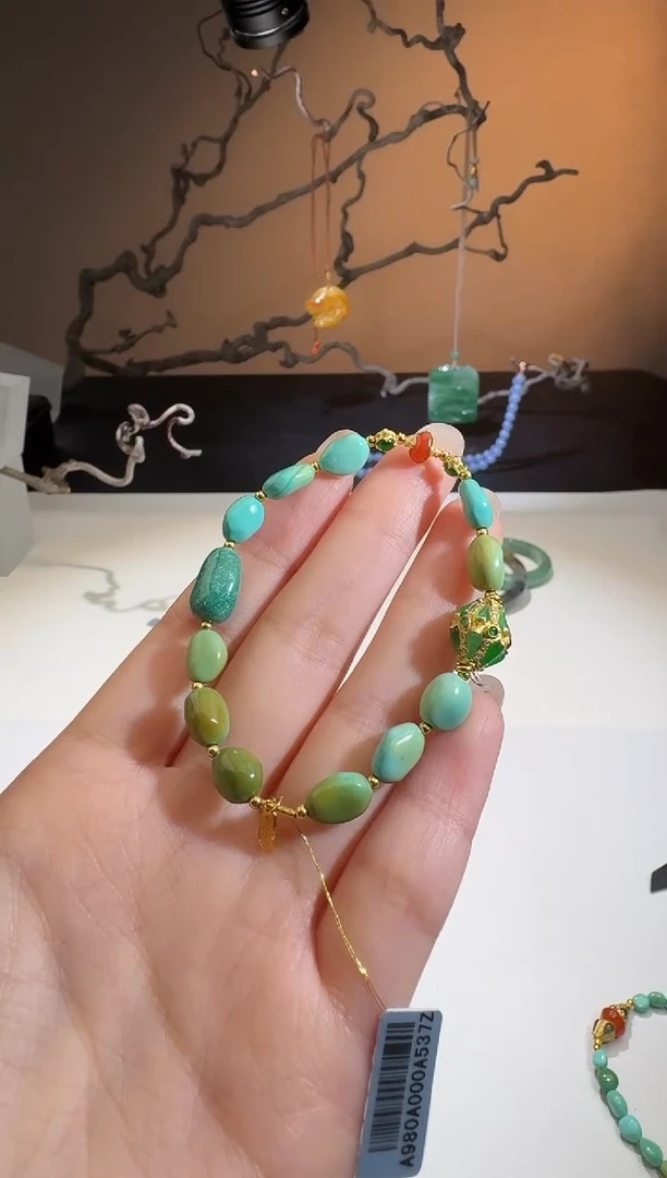【闪购商品】绿松石手串未镶嵌【鑫鑫】金珠小于0.5