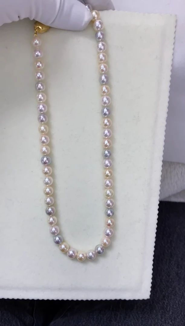 【闪购商品】海水珍珠颈饰未镶嵌彩虹珠7.5-8满珠链