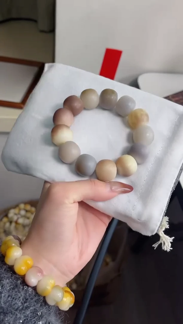 手串菩提根/象牙果b67紫美人干磨桶珠17*19mm手串