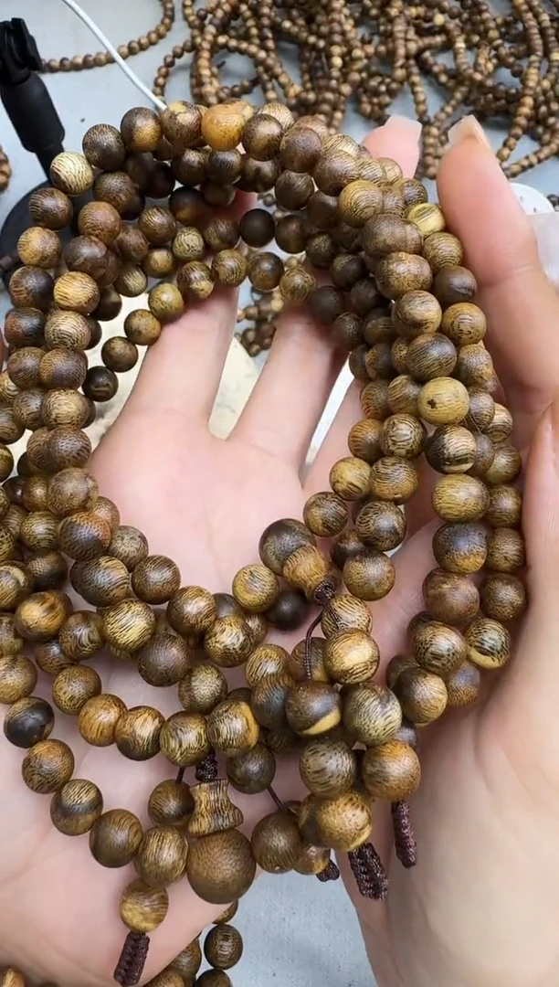 沉香手串0820虎斑棋圆珠多圈多样性发一