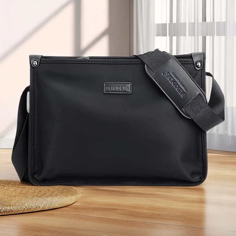 牛津布男包斜挎包2025新款爆款单肩包男士包包横款商务休闲公文包