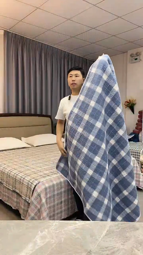 棉月亮蓝格子1.4*210