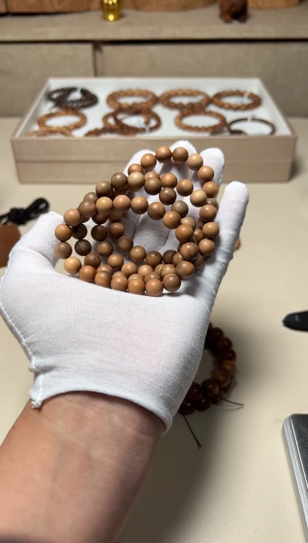 檀香木手串/手链老山檀香四抛料1.0单圈尾档福利