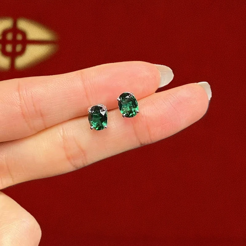 阿鲁沙-典藏轻奢培 育祖母绿-精工925镀金耳饰476