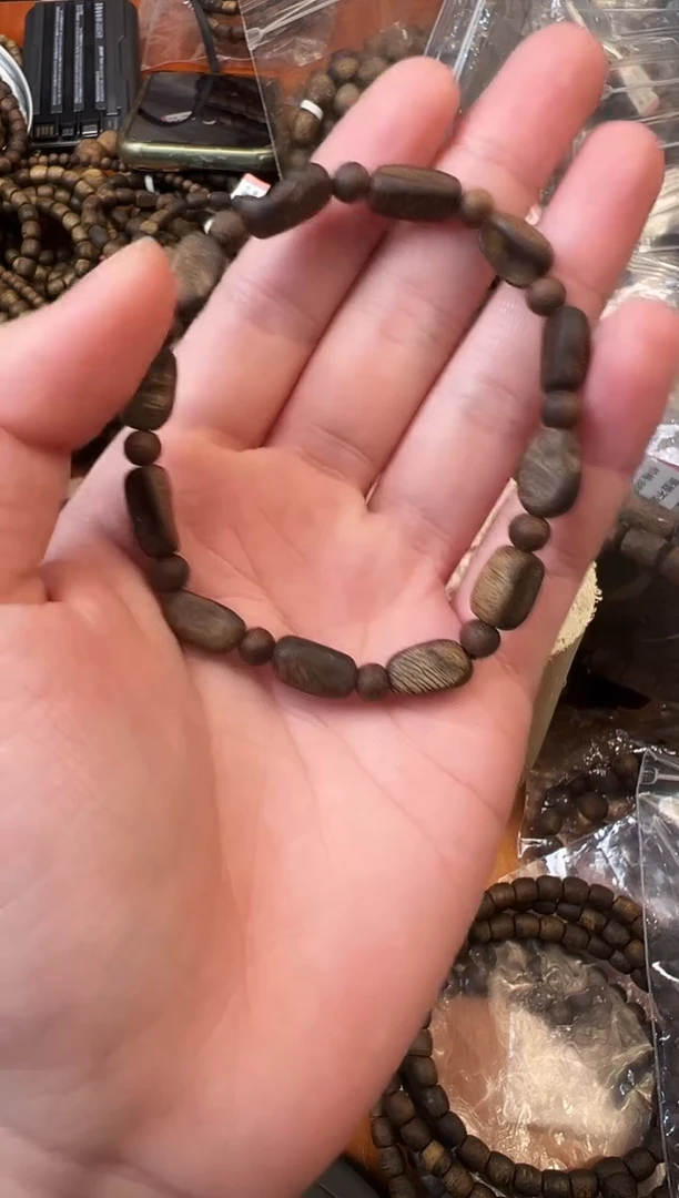 手串沉香奇楠沉水 土沉单圈瘤疤珠发一条 收藏级
