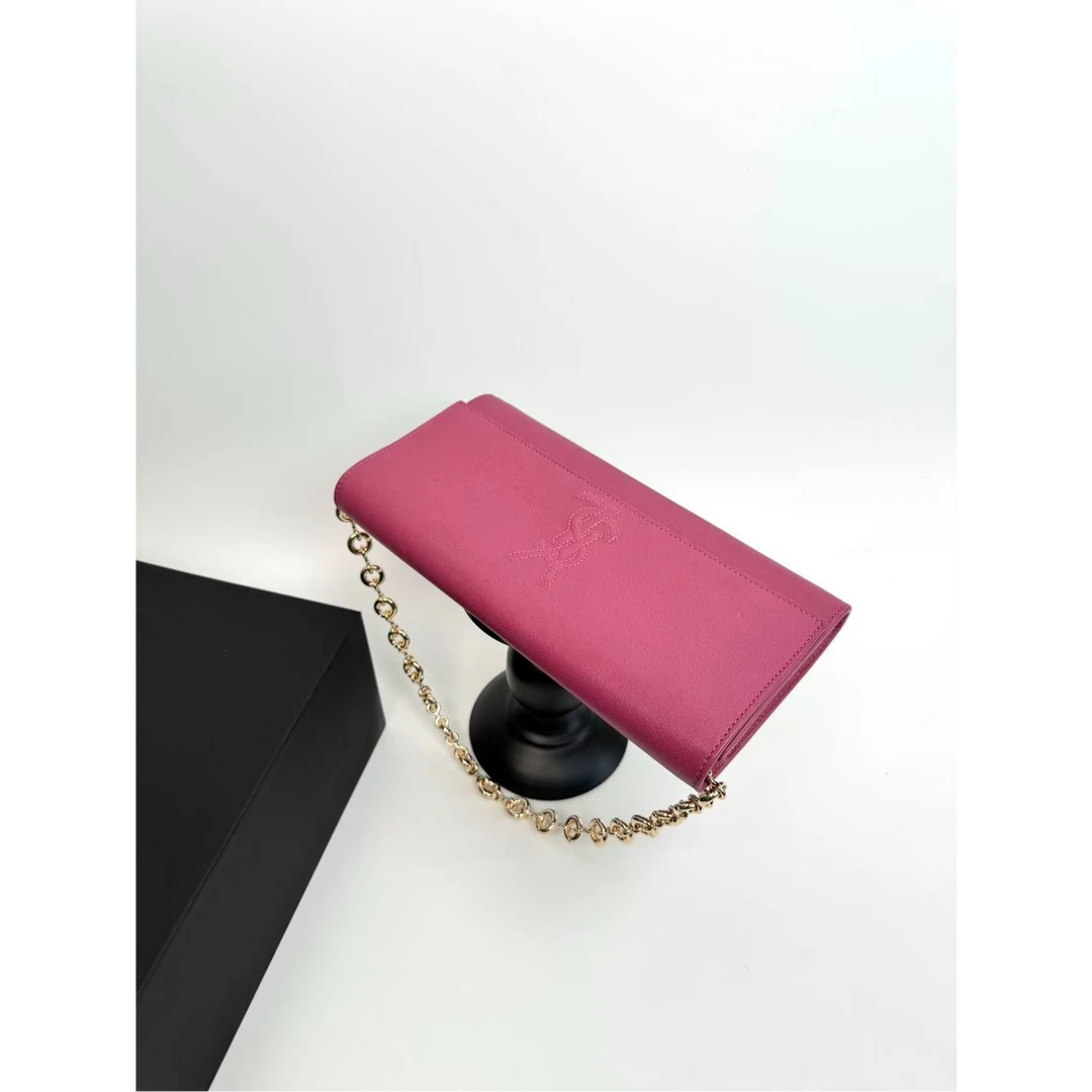 95新 YSL/圣罗兰 【小考拉】YSL 玫粉色手拿包