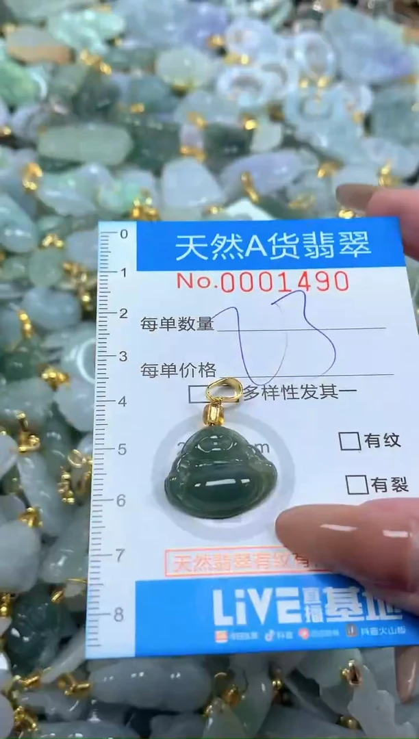 颈饰未镶嵌翡翠净货挂件-1490