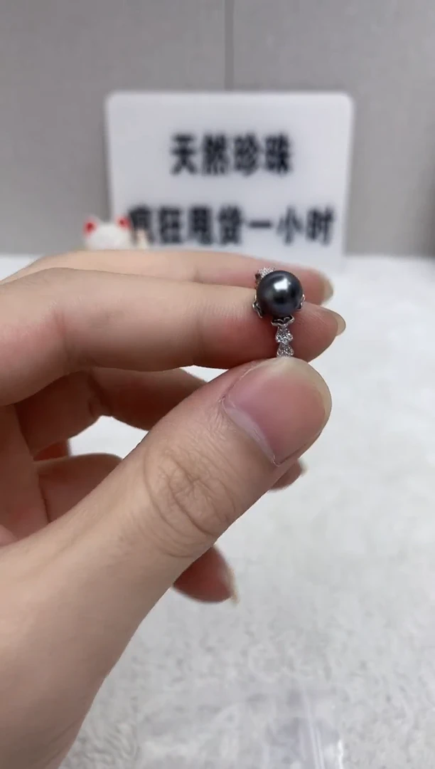 银S925镶嵌戒指海水珍珠