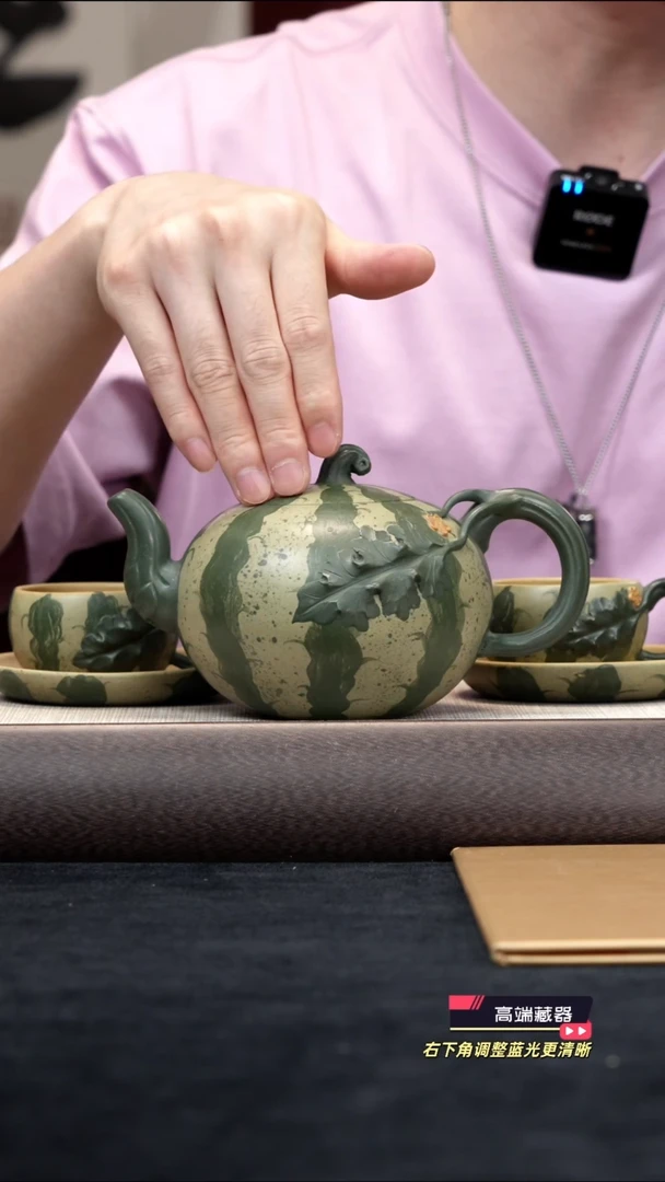 茶壶紫砂【k033】西瓜套组宜兴紫砂GJF