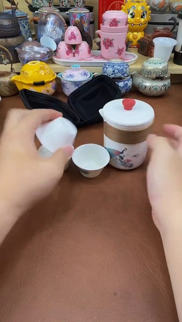 陶瓷茶具摆件旅行套组