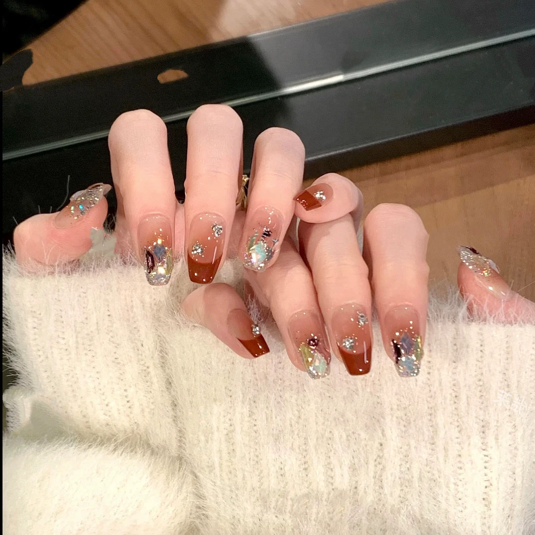 糖果派对-B墨华手工美甲-可重复佩戴-掉钻包补-送工具包-现货