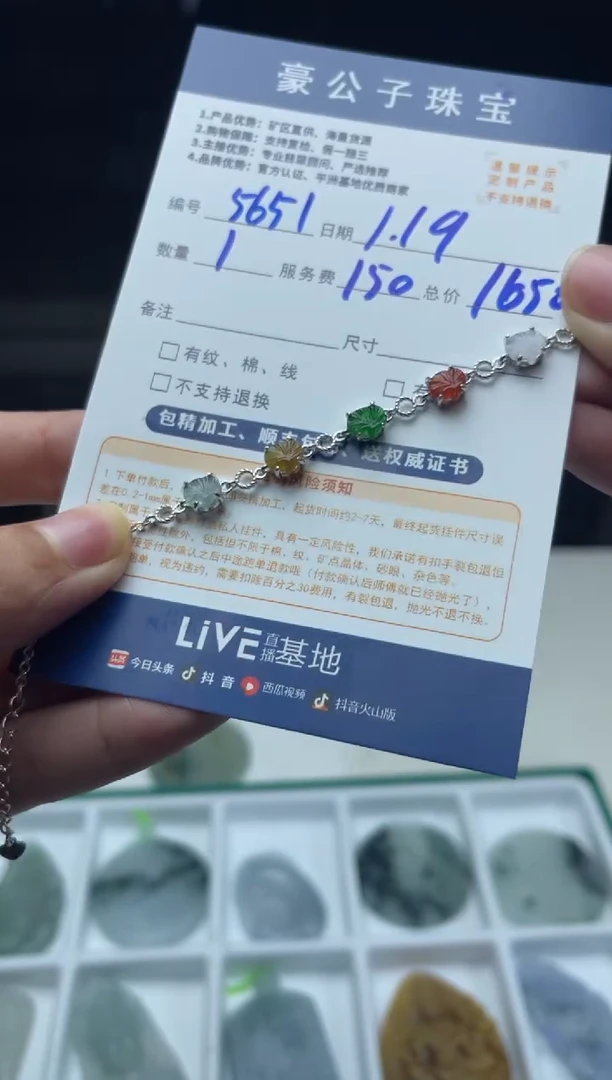 【闪购商品】翡翠颈饰银S925镶嵌5651（发货一个）