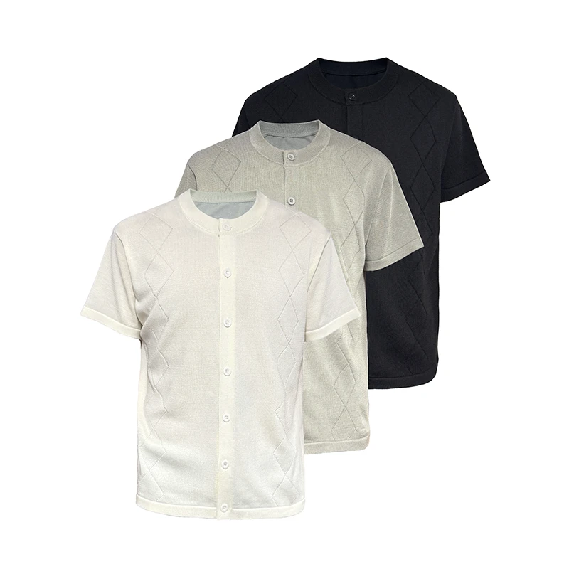 JCAESAR KNITTED CARDIGAN 菱格针织开衫 冰丝面料 几何针法 亲肤