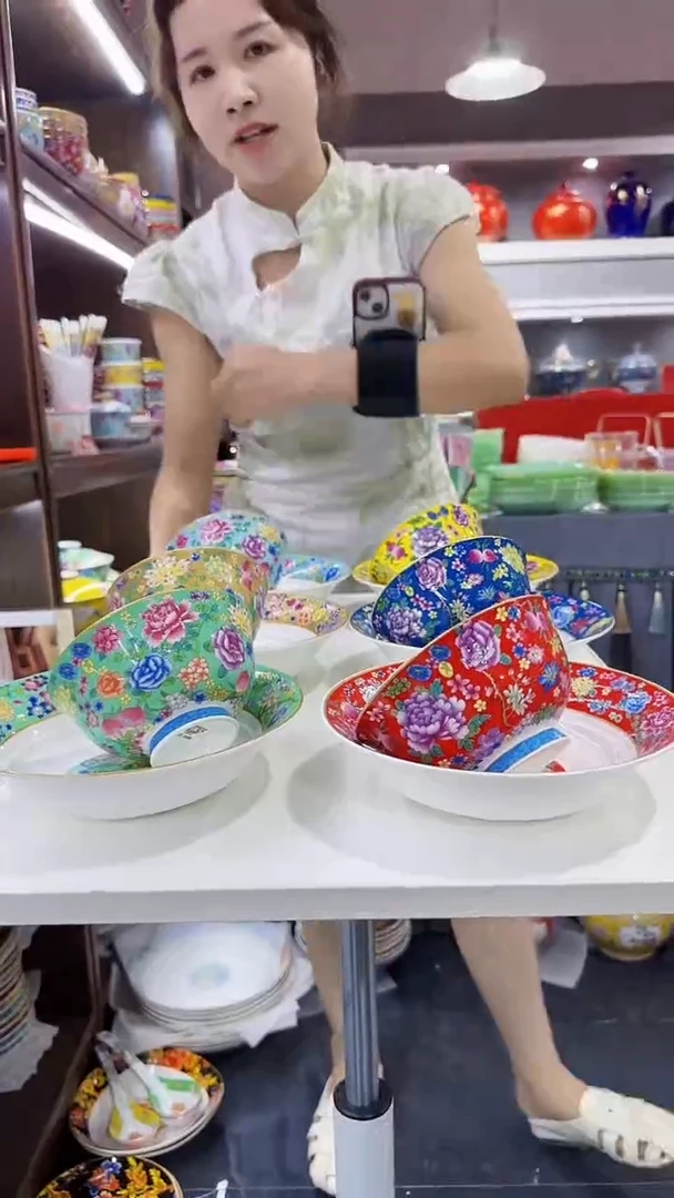 瓷片4.5英寸饭碗6个7.5英寸圆深盘6个景德镇陶瓷