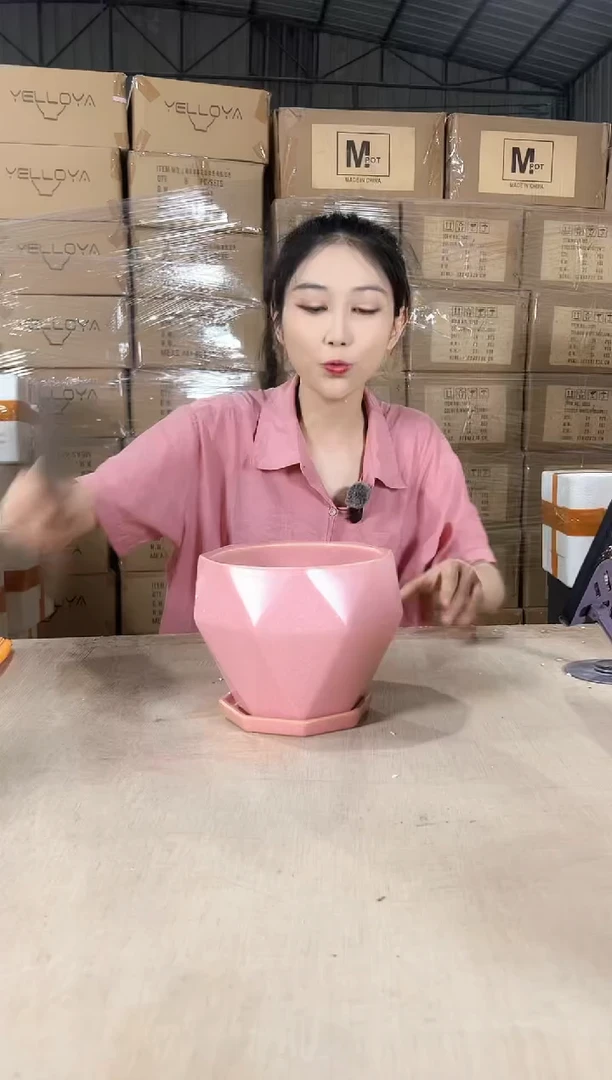 钻石粉色中号带托盘17x15