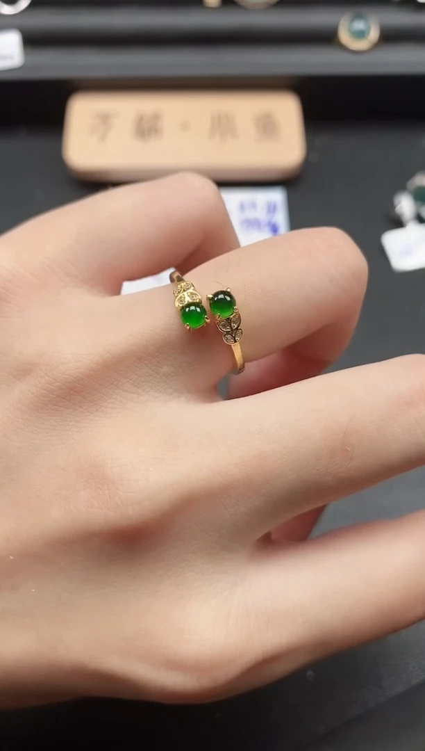 翡翠戒指银S925镶嵌51511