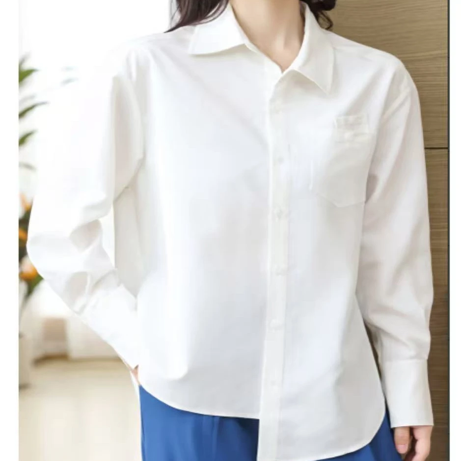 D31394南油爆款宽松长袖纽扣百搭衬衫