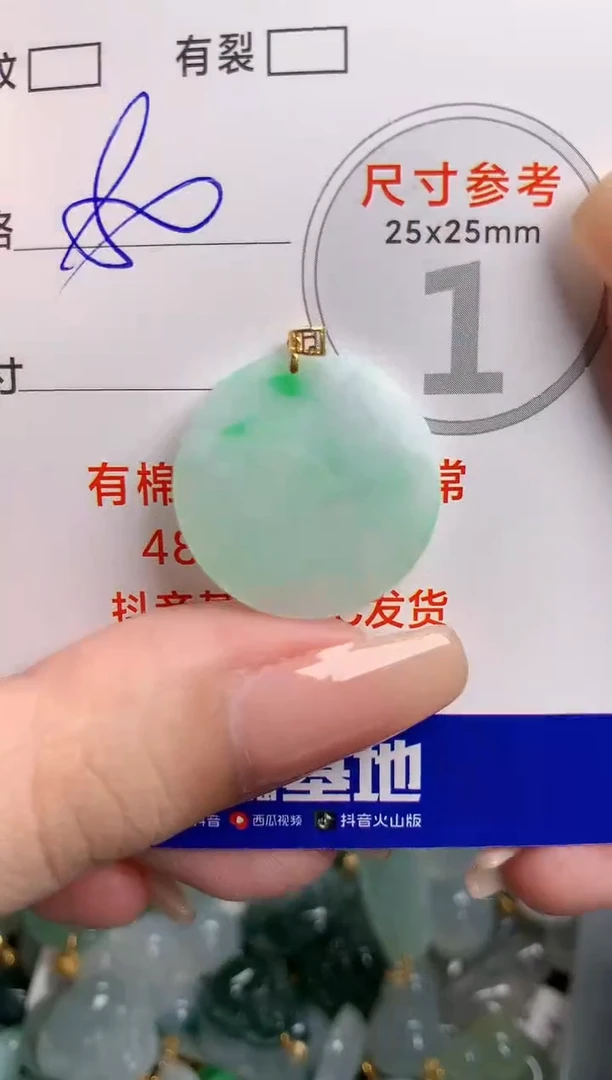 翡翠18K金镶嵌颈饰24000328