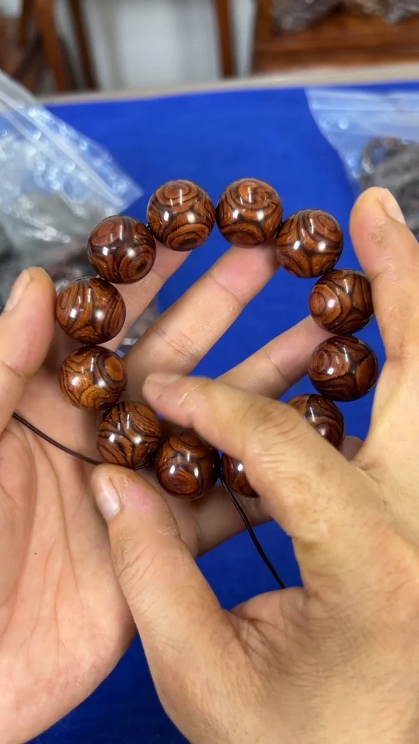 手串/手链黄花梨/降香黄檀2.0叉纹对眼手串