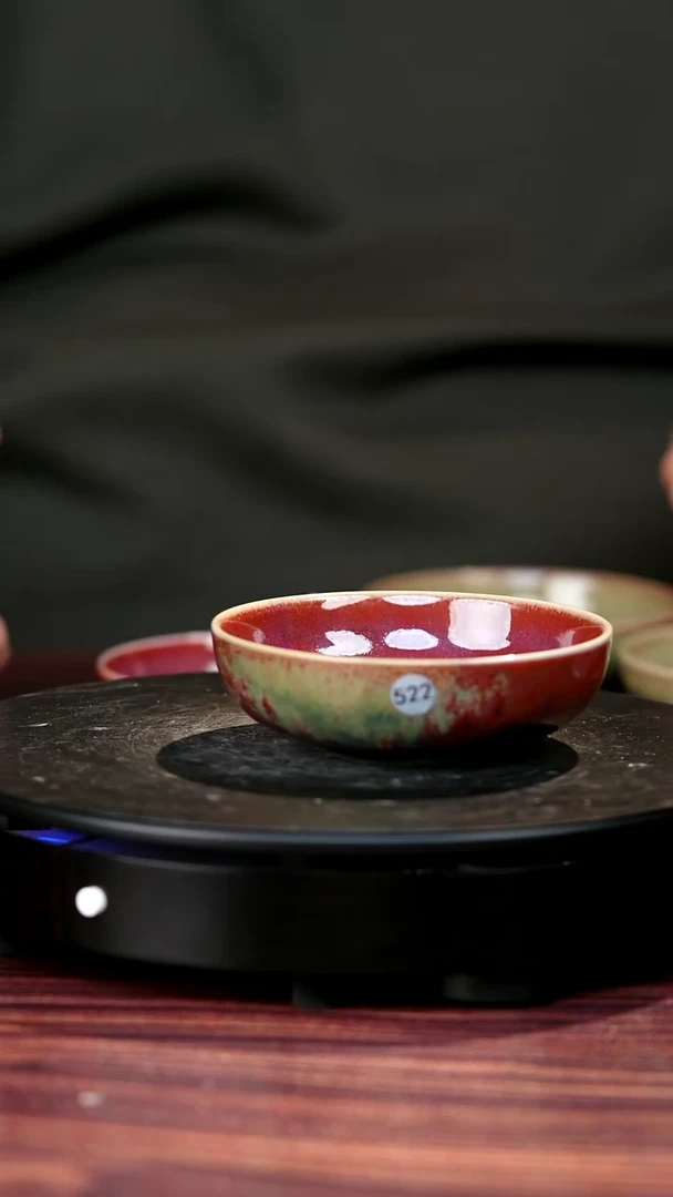 522#盼龙窑一级品原矿钧瓷半月普洱杯