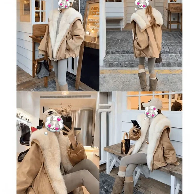 2025年新款秋冬时髦原版毛版加厚保暖慵懒毛毛外套