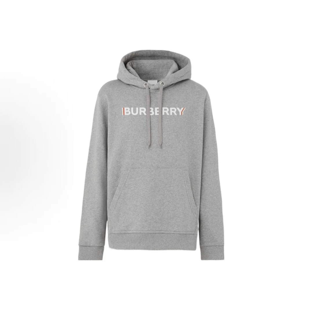 Burberry博柏利 SS22 Logo字母印花圆领宽松卫衣男款灰色80529791