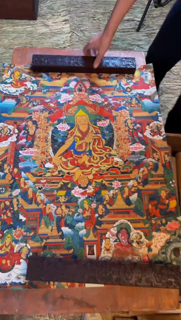 装裱画精品手绘唐卡链接--A137