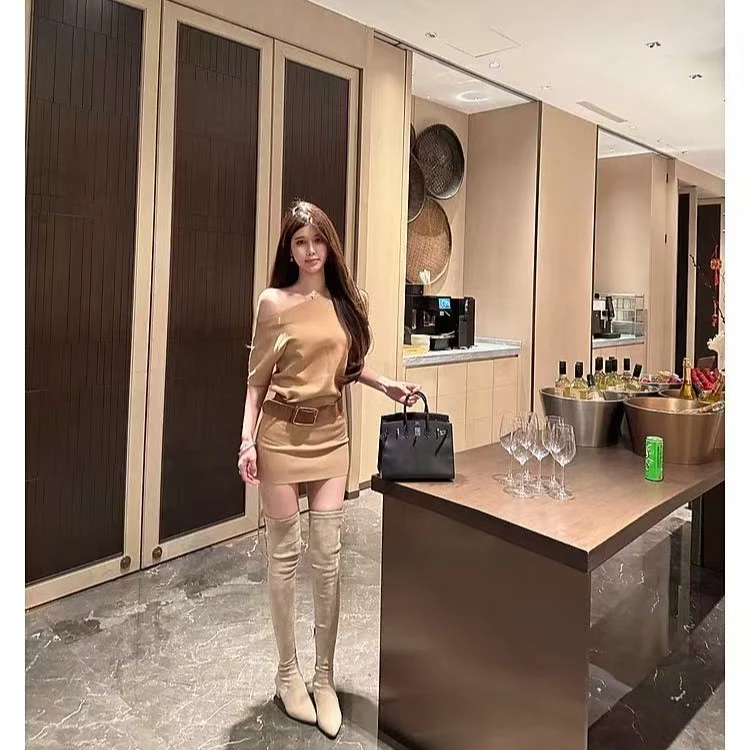 2025新款夏季裙子包臀裙小个子气质性感收腰配腰带潮