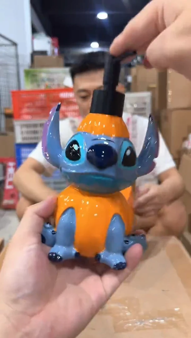 瓷片原盒万圣节史迪仔南瓜按压瓶
