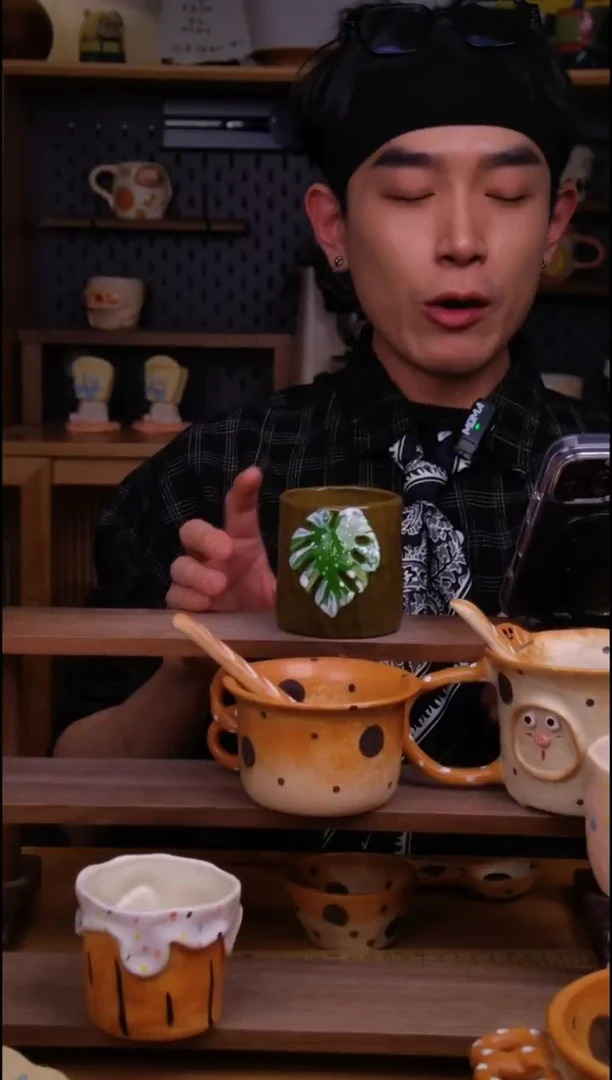 杯子陶景德镇可爱设计师款陶瓷