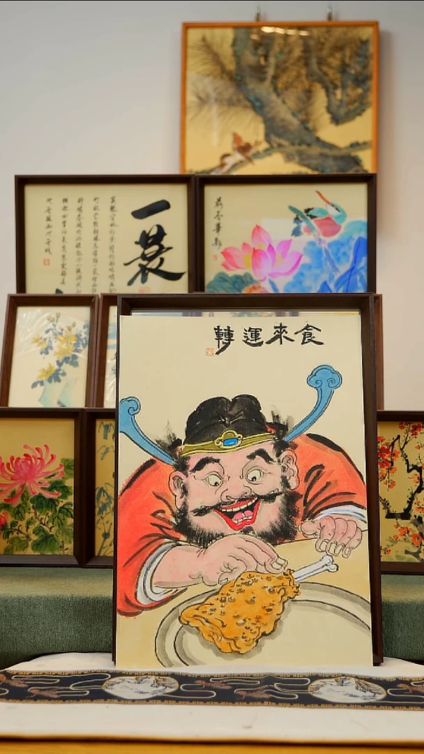 国画A3不落名绘画带框发货   675