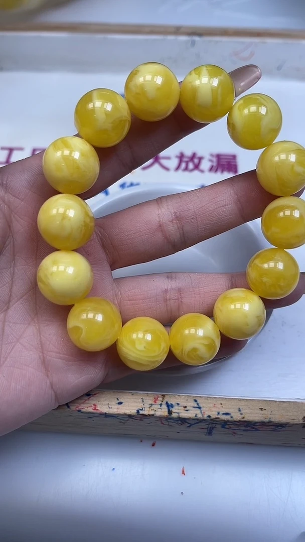 裸石蜜蜡未镶嵌A2 白花蜡16mm1个6元