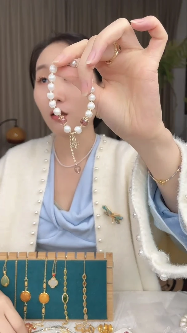 合金手绳淡水珍珠春色朝暮手串