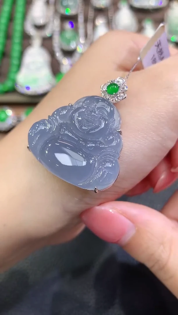 吊坠(不含链)18K金镶嵌翡翠C61 紫货有一定色差