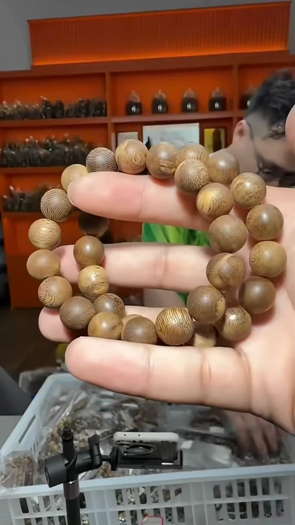 沉香手串108号海南黑油阁1.2多样性发一