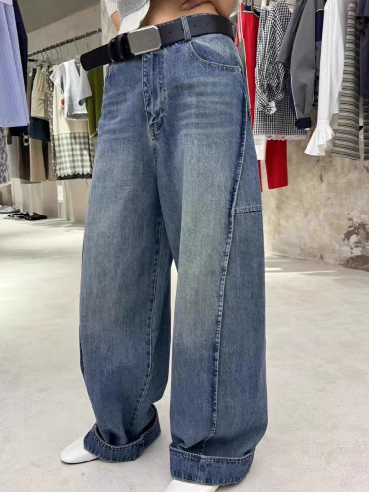 【济州岛】和家 小众美式复古甜酷辣水洗做旧牛仔裤