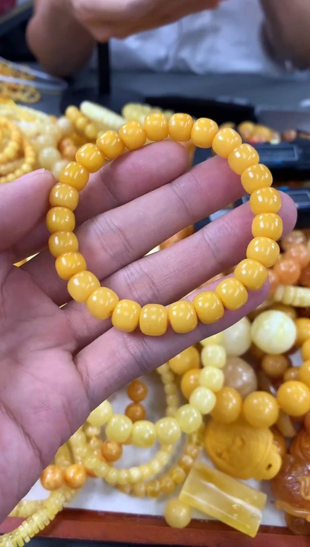未镶嵌蜜蜡裸石手串