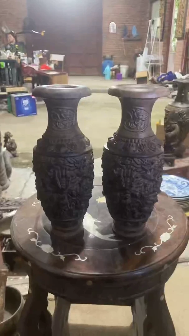 【闪购商品】木木雕新年快乐 香木摆件