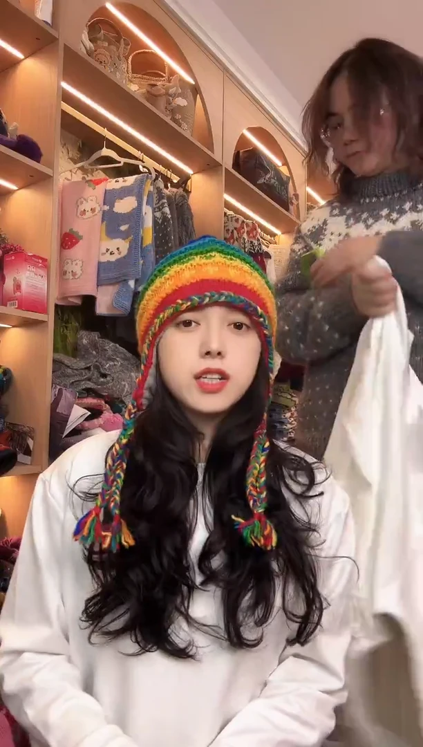 羊毛雪*薇美利奴彩虹单球小辫子