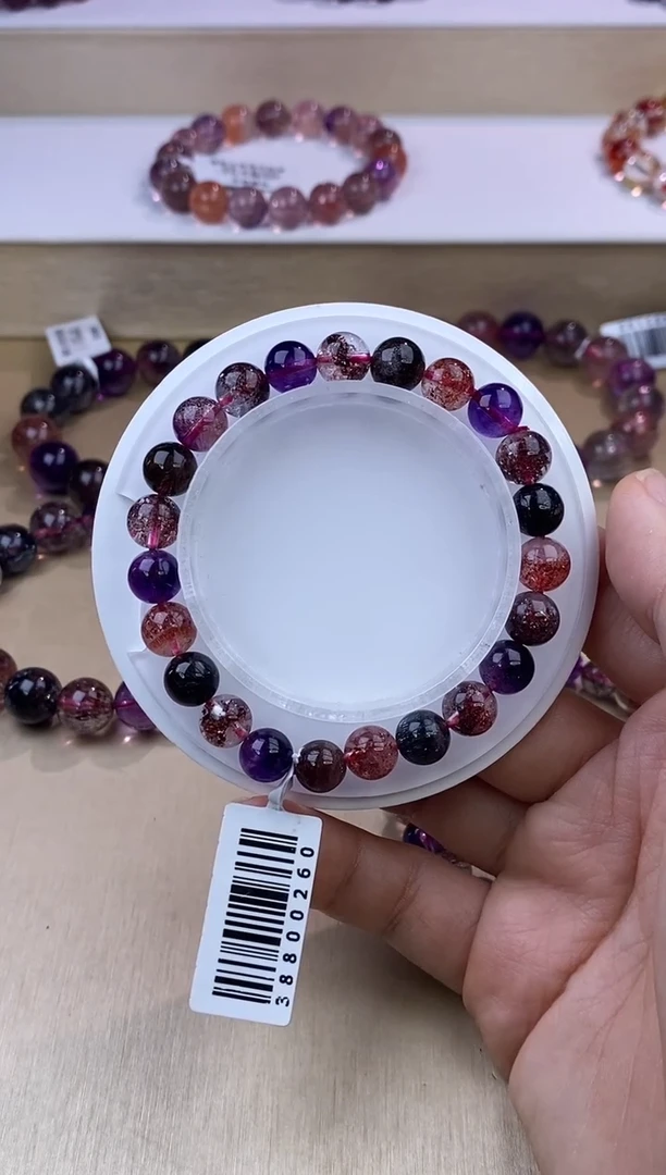 水晶手链未镶嵌黑加仑超七单圈8m+